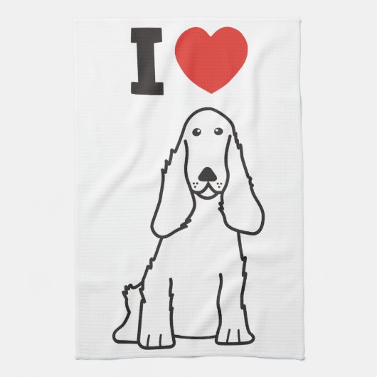Engelse Cocker Spaniel Dog Cartoon Theedoek (Verticaal)