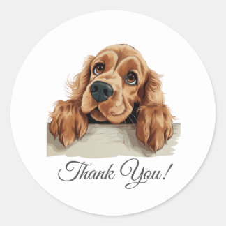 Engelse Cocker Spaniel Dog Dank u Ronde Sticker