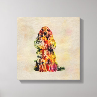 Engelse Cocker Spaniel Dog Digital Art Canvas Afdruk