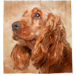 Engelse Cocker Spaniel Dog Digital Art Douchegordijn