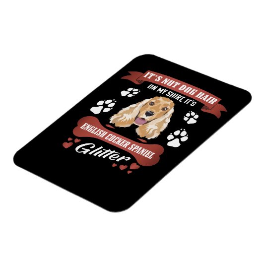 Engelse Cocker Spaniel Dog Hair Glitter Magneet (Linkerzijde)