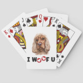 Engelse Cocker Spaniel Dog I Wof you Pokerkaarten (Achterkant)
