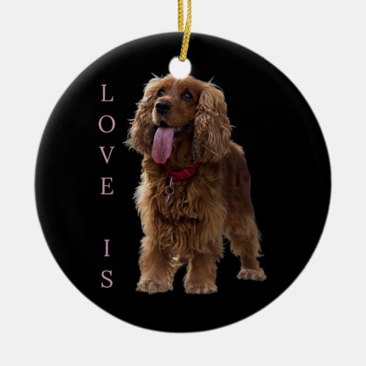 Engelse Cocker Spaniel Dog mam Pap Love Pet Puppy Keramisch Ornament (Voorkant)