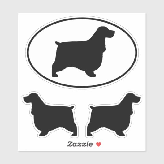 Engelse Cocker Spaniel Dog Silhouettes Sticker Set (Vel)