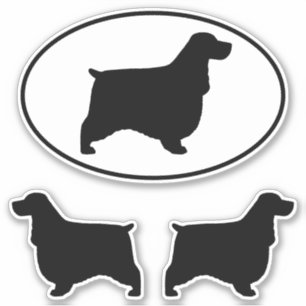 Engelse Cocker Spaniel Dog Silhouettes Sticker Set