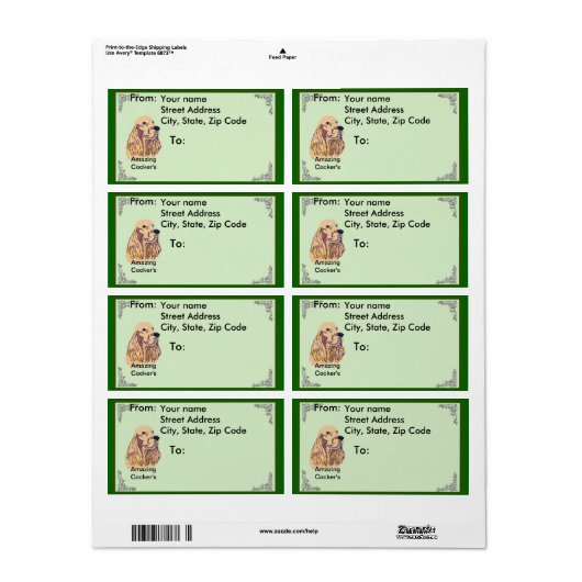 Engelse Cocker Spaniel Etiket (Full Sheet)