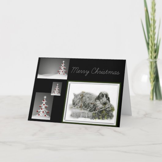 Engelse Cocker Spaniel Feestdagen Kaart (Voorkant)