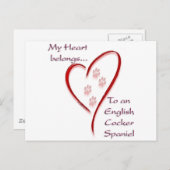 Engelse Cocker Spaniel Heart behoort Briefkaart (Voorkant / Achterkant)