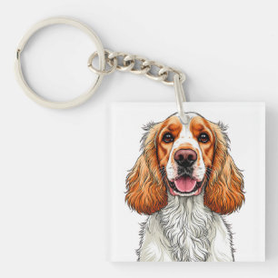 Engelse Cocker Spaniel Hond Portret Sleutelhanger