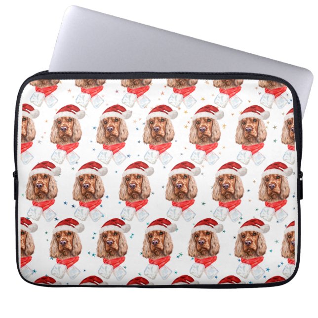 Engelse Cocker Spaniel Hondenras Kerstmis Laptop Sleeve (Voorkant)