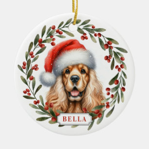 Engelse Cocker Spaniel Keramische Cirkel Ornament