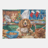Engelse Cocker Spaniel Kerstbakken: Kerstmis Theedoek (Horizontaal)
