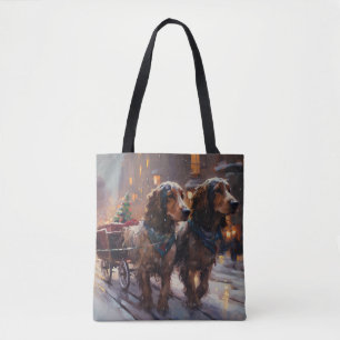 Engelse Cocker Spaniel Kerstfeest Seizoen Draagtas