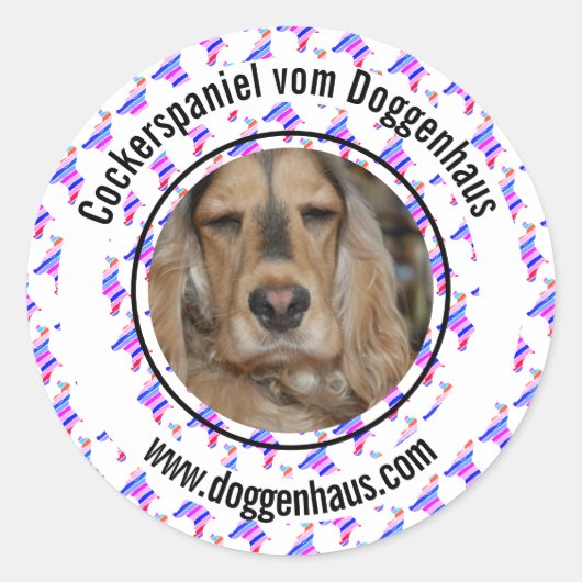 Engelse Cocker Spaniel minimal modern Ronde Sticker (Voorkant)