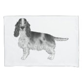 Engelse Cocker Spaniel Ontwerp in Zwart en Wit Kussensloop (Voorkant-Links)
