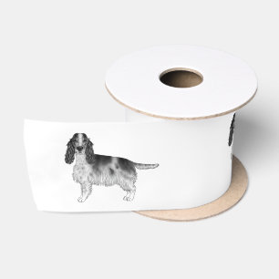 Engelse Cocker Spaniel Ontwerp In Zwart En Wit Lint
