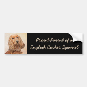 Engelse Cocker Spaniel Paining - Originele Dog Art Bumpersticker