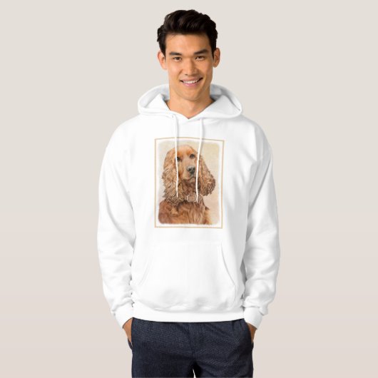 Engelse Cocker Spaniel Paining - Originele Dog Art Hoodie (Voorkant volledig)
