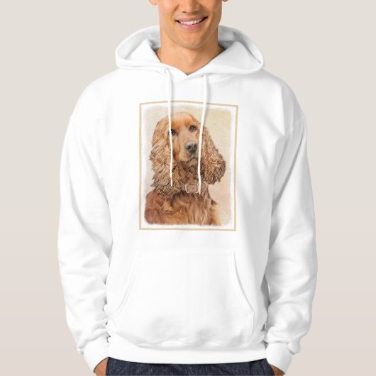 Engelse Cocker Spaniel Paining - Originele Dog Art Hoodie (Voorkant)