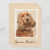 Engelse Cocker Spaniel Paining - Originele Dog Art Kaart (Voorkant / Achterkant)
