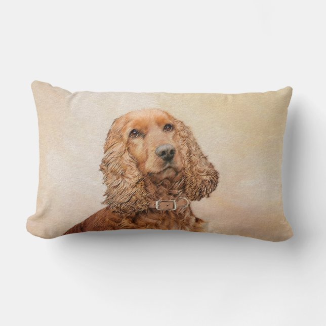 Engelse Cocker Spaniel Paining - Originele Dog Art Kussen (Voorkant)