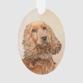 Engelse Cocker Spaniel Paining - Originele Dog Art Ornament (voorkant)