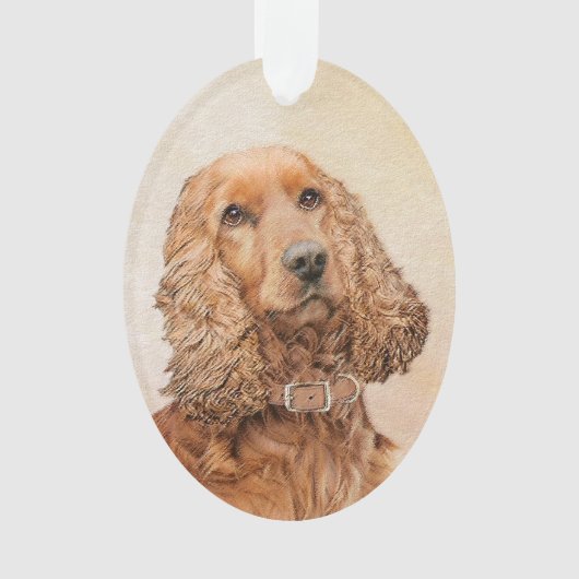 Engelse Cocker Spaniel Paining - Originele Dog Art Ornament (voorkant)