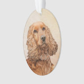 Engelse Cocker Spaniel Paining - Originele Dog Art Ornament (voorkant)