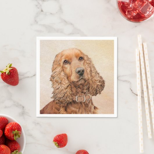 Engelse Cocker Spaniel Paining - Originele Dog Art Servet (Insitu)