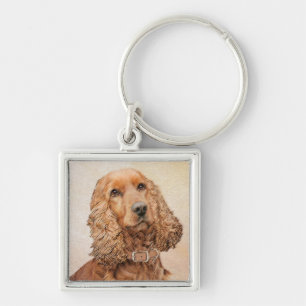Engelse Cocker Spaniel Paining - Originele Dog Art Sleutelhanger
