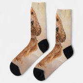 Engelse Cocker Spaniel Paining - Originele Dog Art Sokken (Links)