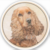 Engelse Cocker Spaniel Paining - Originele Dog Art Sticker (Voorkant)