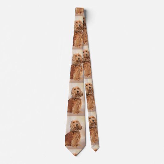 Engelse Cocker Spaniel Paining - Originele Dog Art Stropdas (Voorkant)
