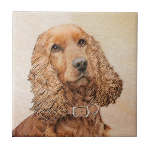 Engelse Cocker Spaniel Paining - Originele Dog Art Tegeltje