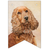Engelse Cocker Spaniel Paining - Originele Dog Art Vlaggetjes (Eerste vlag)