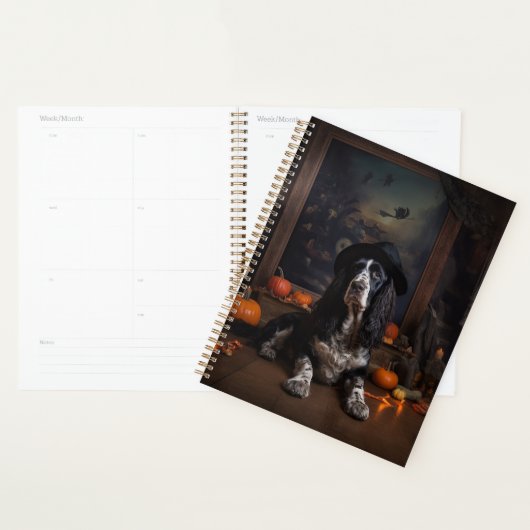 Engelse Cocker Spaniel Pompoenen Halloween Griezel Planner (Display)