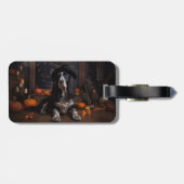 Engelse Cocker Spaniel Pompoenen Halloween Scary Bagagelabel (Achterkant horizontaal)