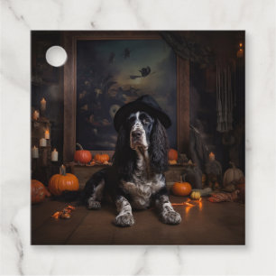 Engelse Cocker Spaniel Pompoenen Halloween Scary Bedankjes Labels