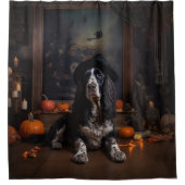 Engelse Cocker Spaniel Pompoenen Halloween Scary Douchegordijn (Voorkant)