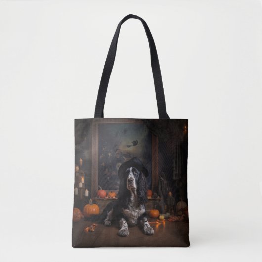 Engelse Cocker Spaniel Pompoenen Halloween Scary Draagtas (Voorkant)