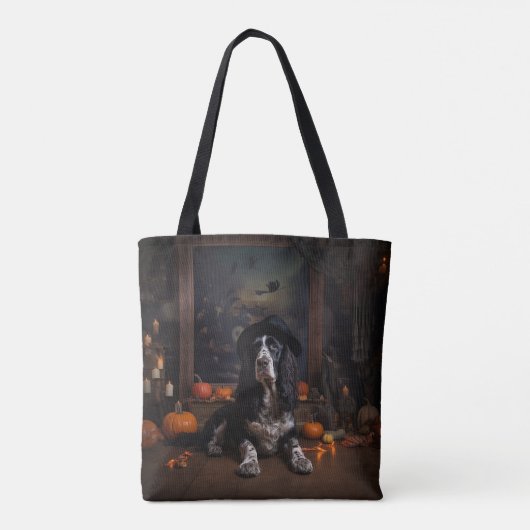 Engelse Cocker Spaniel Pompoenen Halloween Scary Draagtas (Achterkant)