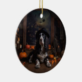 Engelse Cocker Spaniel Pompoenen Halloween Scary Keramisch Ornament (Rechts)