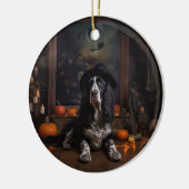 Engelse Cocker Spaniel Pompoenen Halloween Scary Keramisch Ornament (Links)
