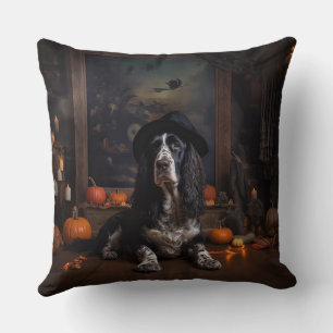 Engelse Cocker Spaniel Pompoenen Halloween Scary Kussen