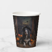 Engelse Cocker Spaniel Pompoenen Halloween Scary Papieren Bekers (Achterkant)