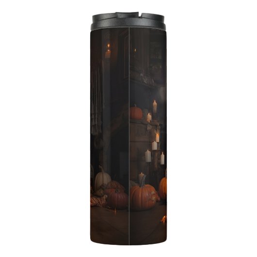 Engelse Cocker Spaniel Pompoenen Halloween Scary Thermosbeker (Achterkant)