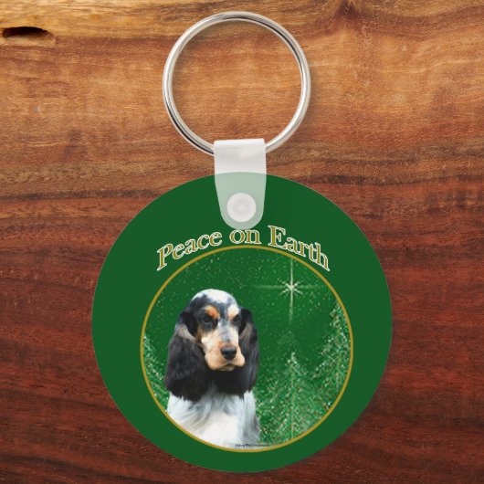 Engelse Cocker Spaniel (roan) Vrede Sleutelhanger (Voorkant)