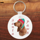 Engelse Cocker Spaniel (rood) Santa Paws Sleutelhanger (Voorkant)