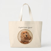 Engelse Cocker Spaniel Schilderen Originele Hond K Grote Tote Bag (Voorkant)