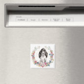 Engelse Cocker Spaniel Spring Flowers Wreater Magneet (Insitu (Vaatwasser))